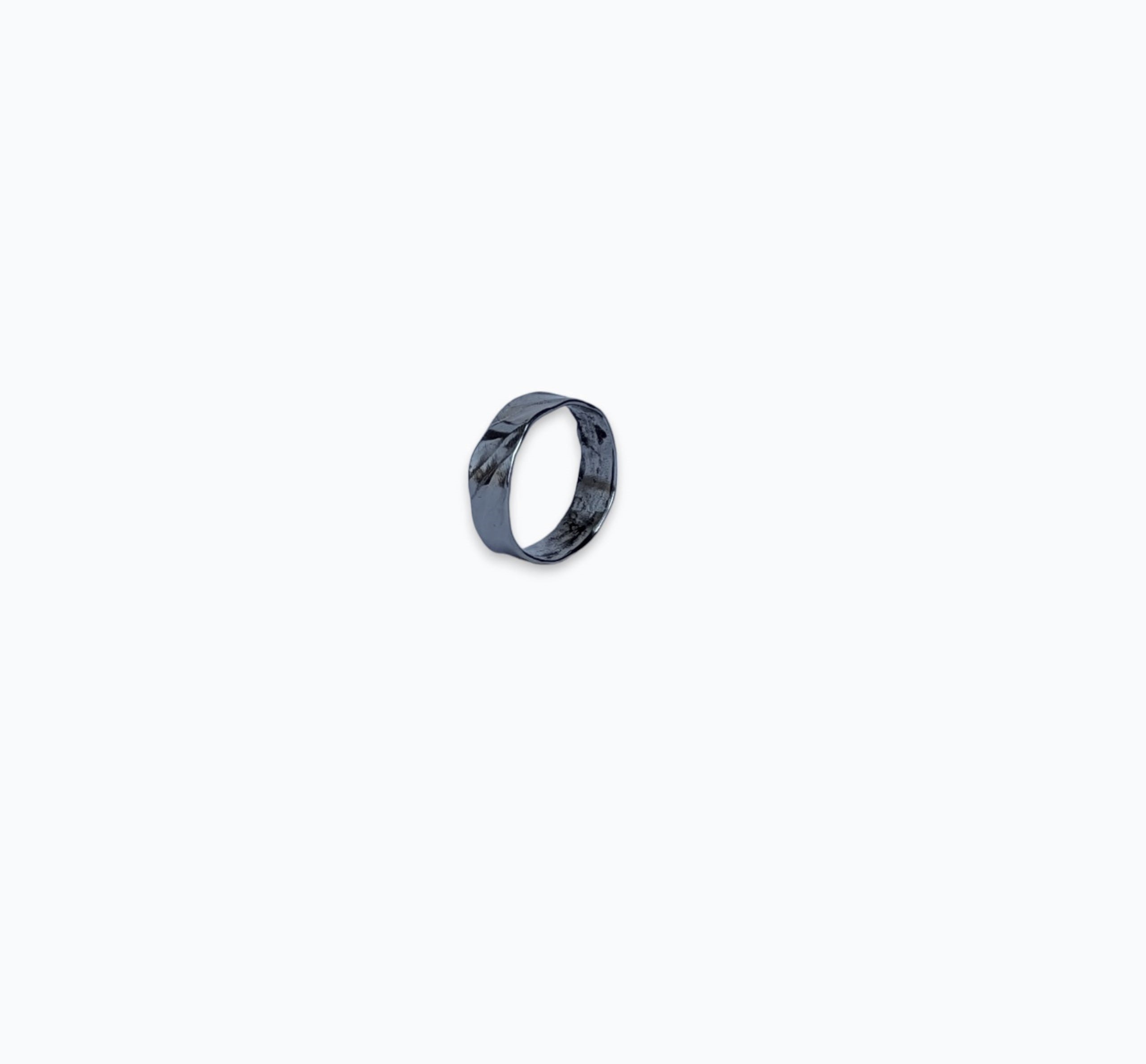Anello Battuto Lucido Acciaio