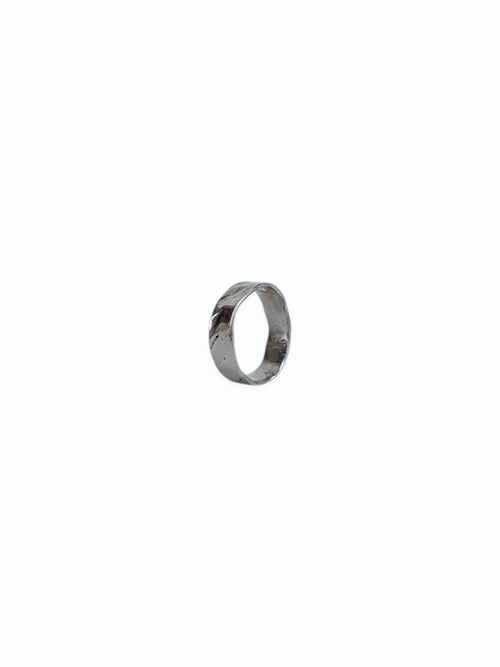 Anello Battuto Lucido Acciaio